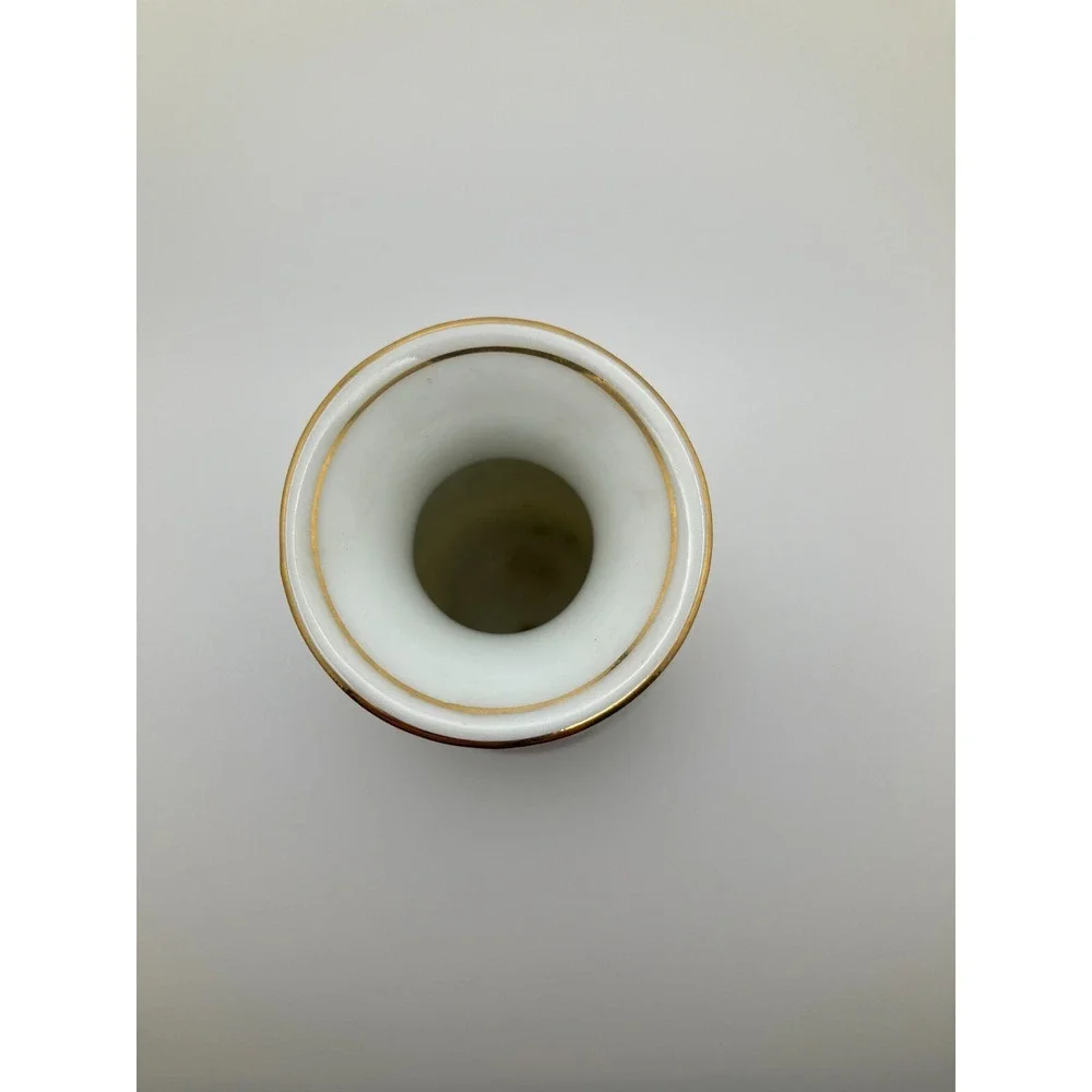 Brazil Porcelain Miniature Vase Vintage‎ 1968 Real S Paulo Gold Trim Biblical
